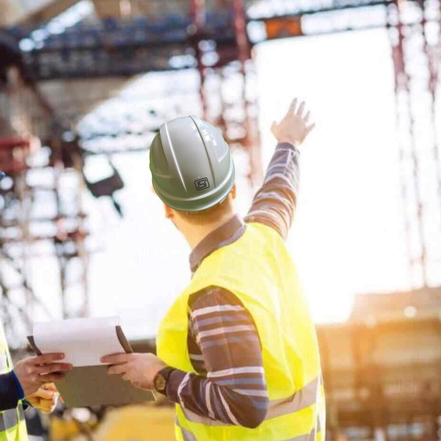 LADWA White Heavy Duty Safety Director Helmet Head Protection for Outdoor Work Head Safety Hat with ISI Mark (Pack of 15) view 5