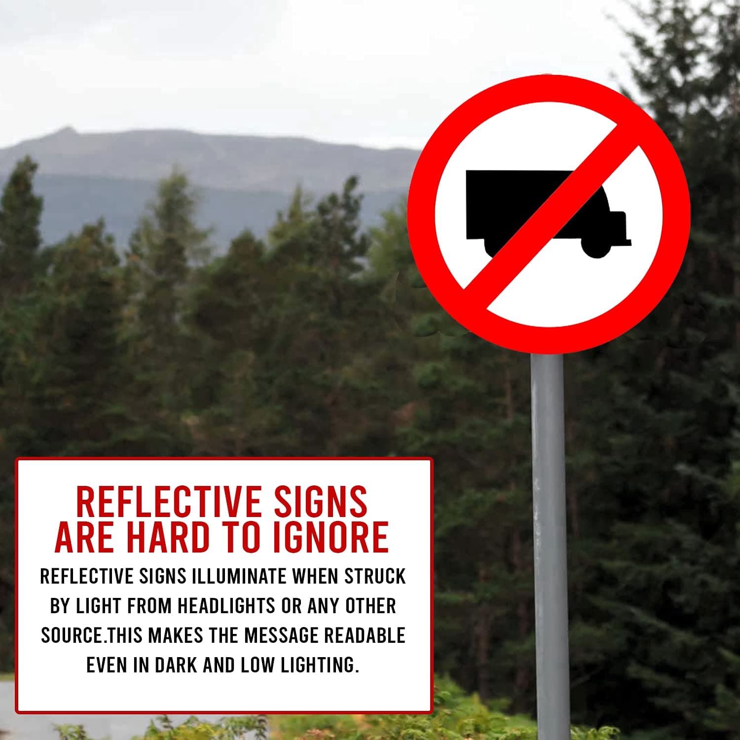 LADWA Circle Signage 600mm - Trucks Prohibited view 5