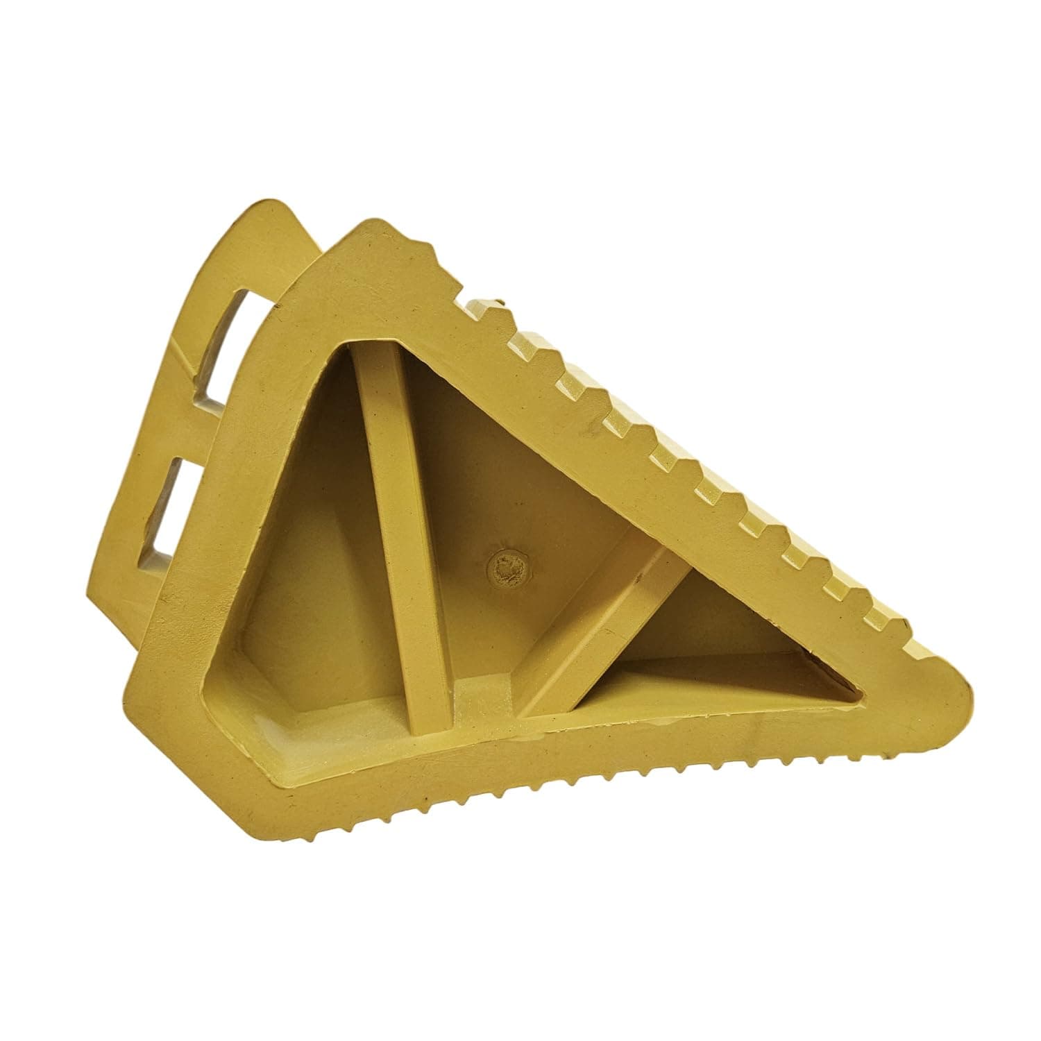 LADWA Heavy Duty Rubber Wheel Chock – Non-Slip Vehicle Stopper with Handle – Yellow Wheel Block for Car, Truck, Trailer & RV – Weather-Resistant Safety Parking Aid