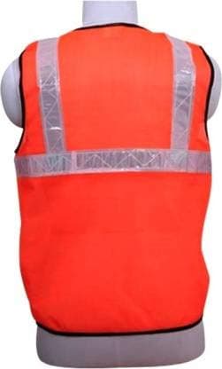 LADWA 10 Pcs Reflective PVC Stripes Safety Jacket For Road Safety Work Wear For Men Women Orange view 4