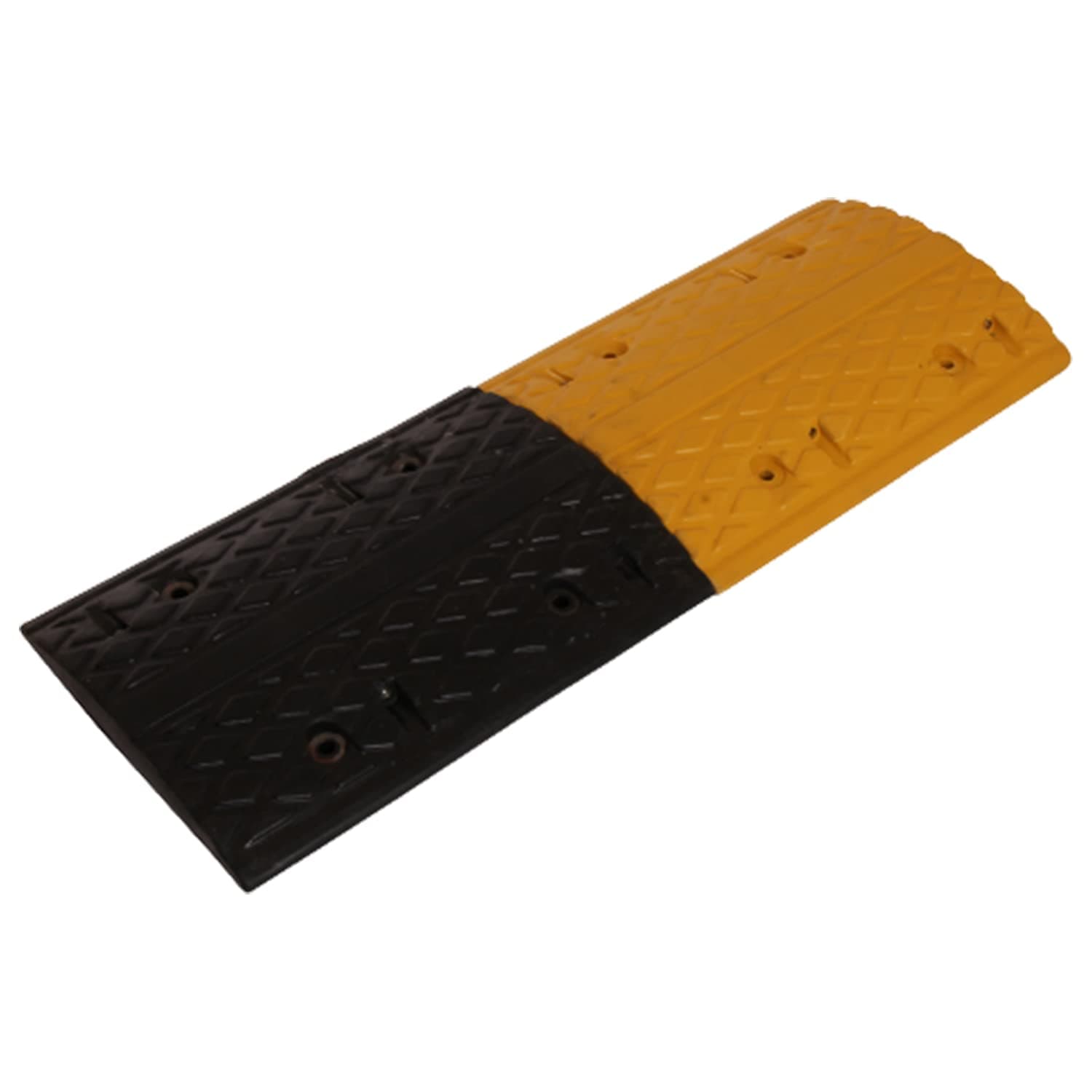 LADWA 1 mtr, 50 mm Rubber Road Hump Safety Speed Breaker in Black & Yellow Colour for High Visibility