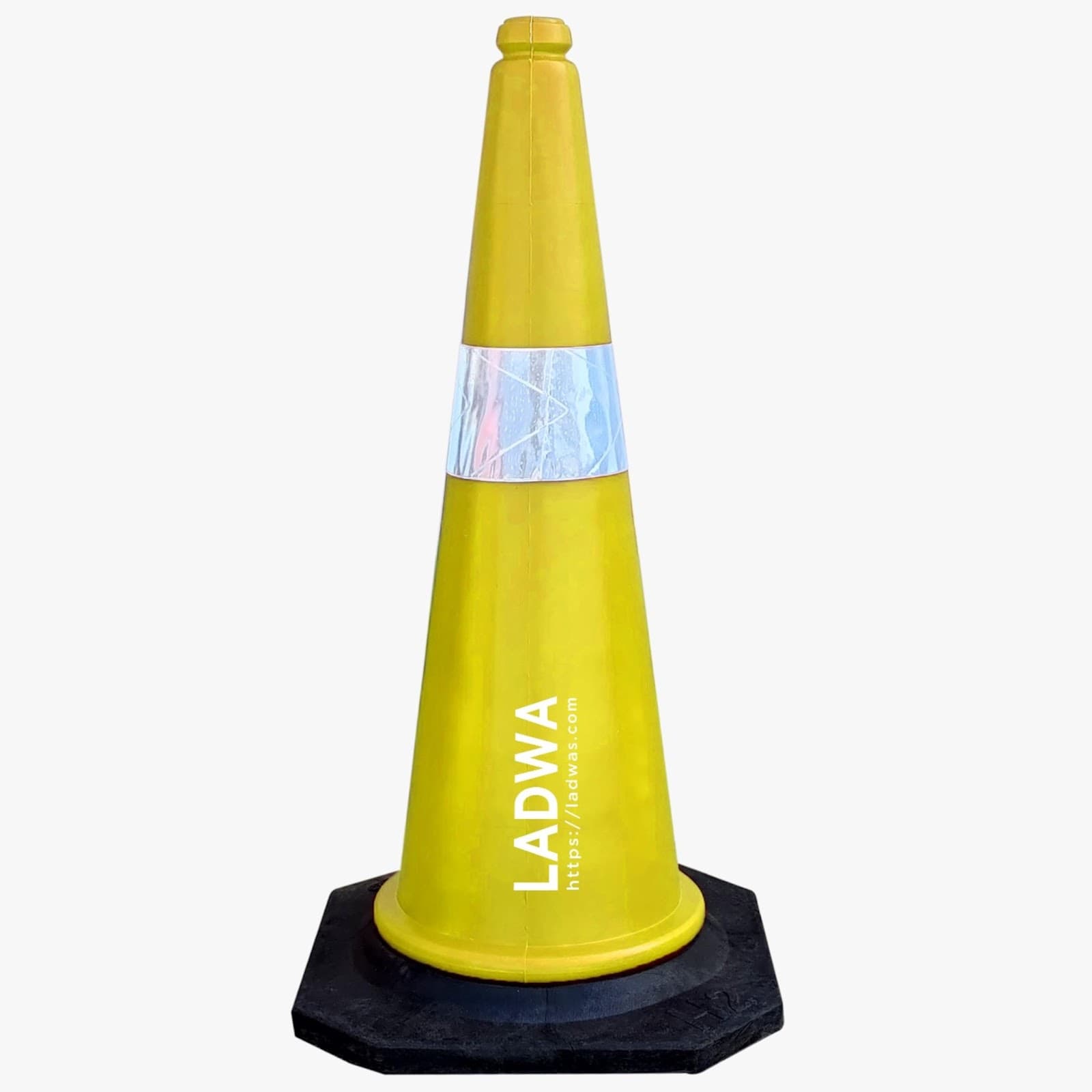 LADWA 750mm Combo of Impact Resistant Road 1 Traffic Safety Yellow Cones + 1 mtr chain + 1 Hooks.