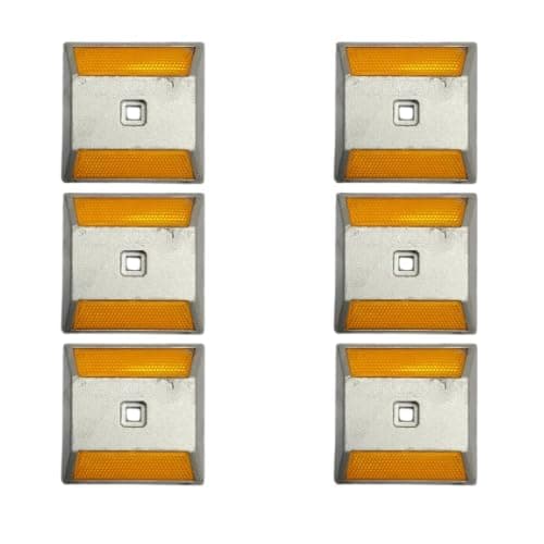 Ladwa Road Stud: Durable Aluminium Body and High-Visibility Yellow Reflector P-6