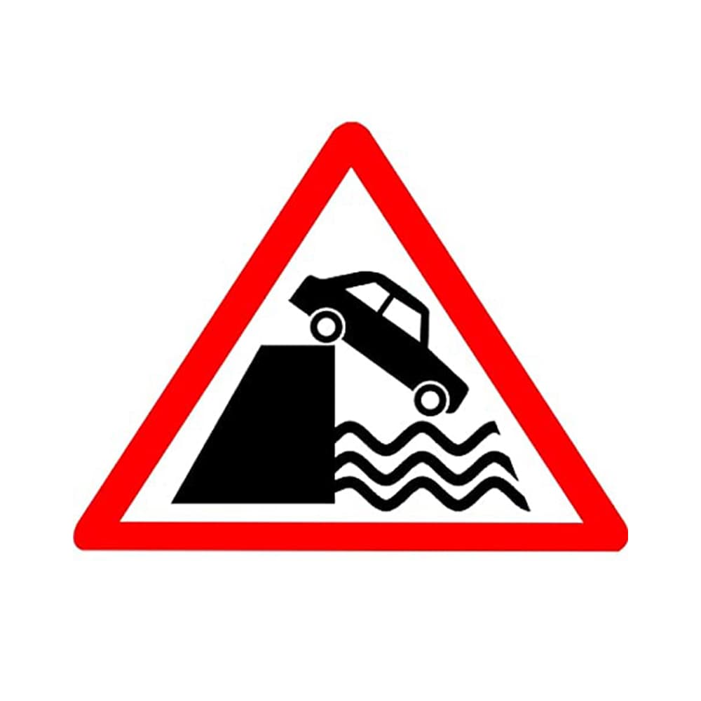LADWA Triangle Signage 600mm - River Bank Ahead