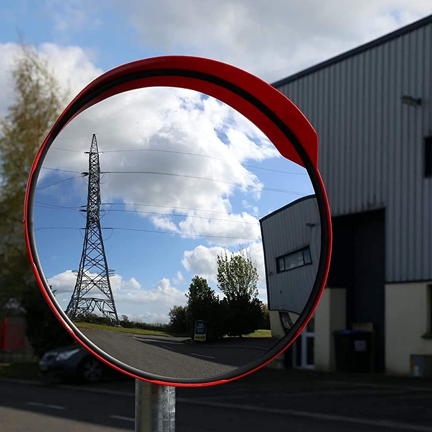 LADWA Unbreakable 24 Inch/600mm Diameter Wide Angle Convex Mirror/Security Mirror/Traffic Mirror for Road Safety with Installation Kit & Adjustable Fixing Bracket (Nuts & Bolts) (Pack of 5) view 5