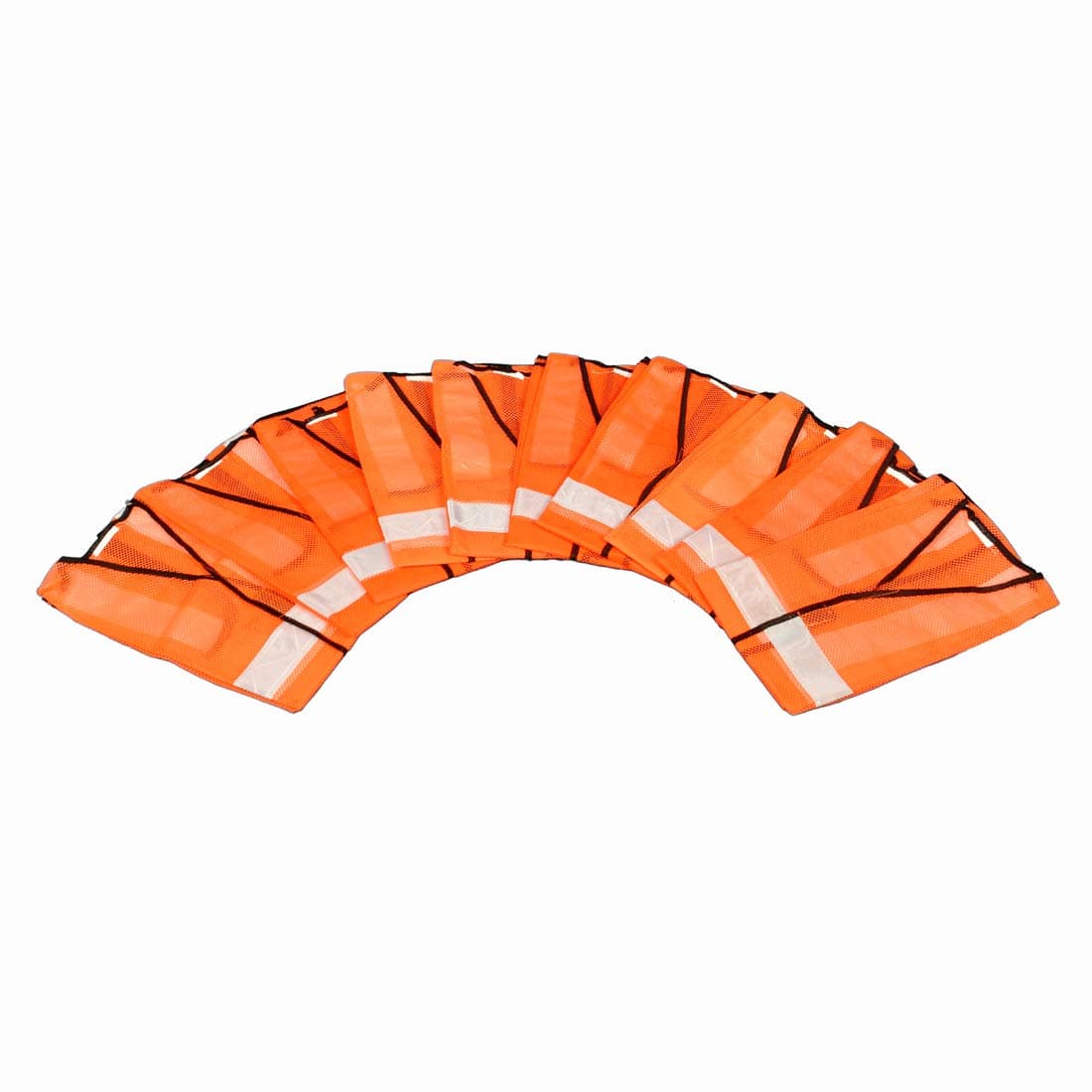 LADWA 10 Pcs Reflective PVC Stripes Safety Jacket For Road Safety Work Wear For Men Women Orange