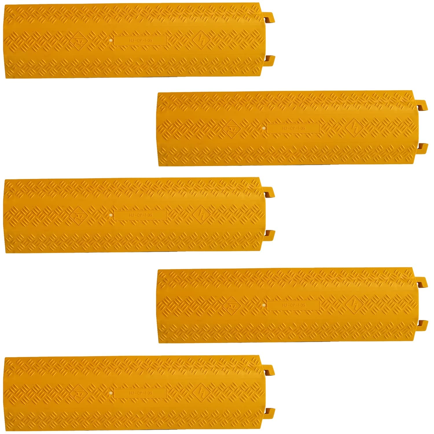 Ladwa Heavy Duty Rubber Cable Protector Bump/Hump Speed Breaker Heavy Duty Hose Cable Track Protector Protective Cover Wires Concealer Floor Cord Cover Cord Protector Yellow Big Pack of - 9