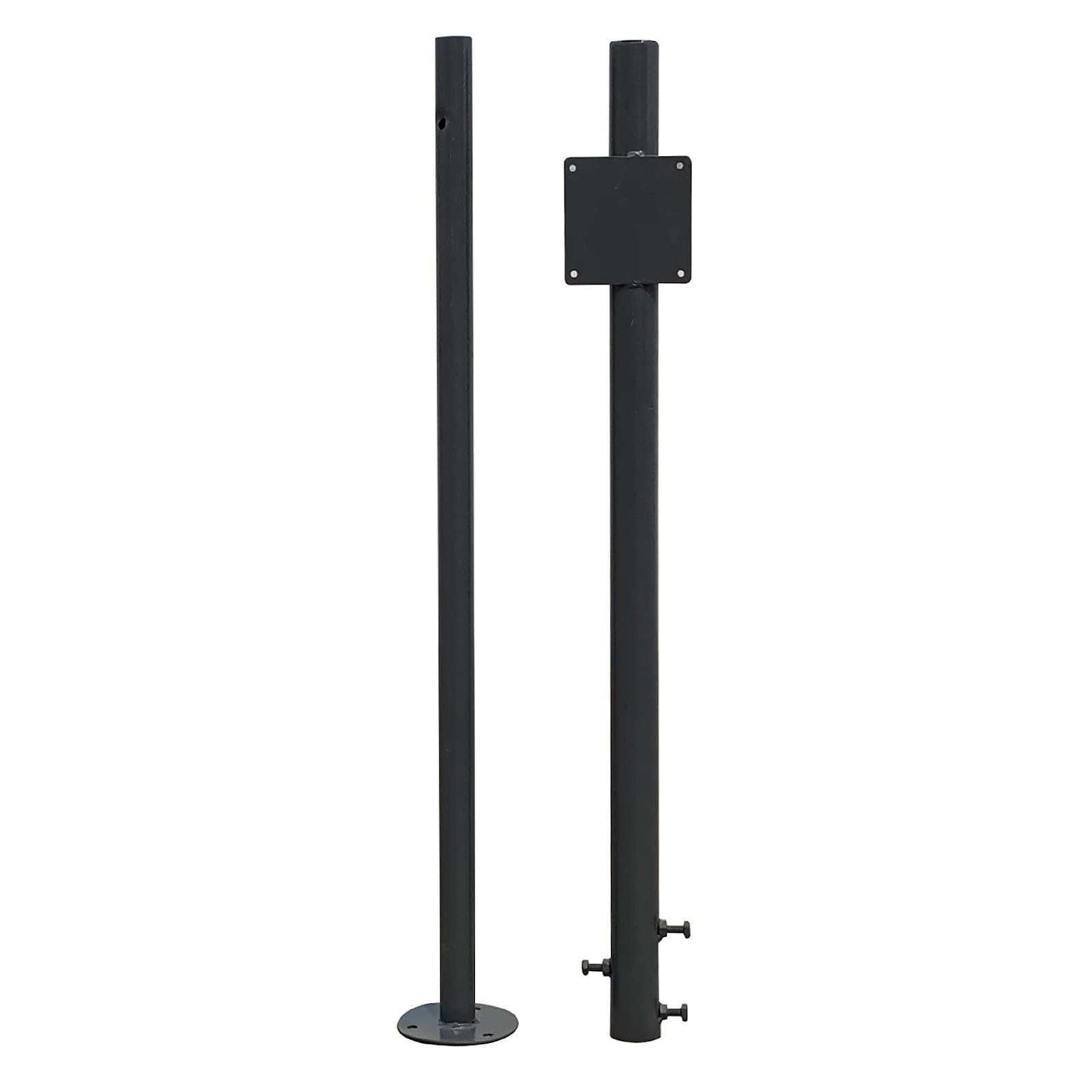 Ladwa Height Adjustable Grouting (Anchor Bolting) Black Pole For Safety 18Inch, 24Inch Convex Mirror & Road/Other Signboards