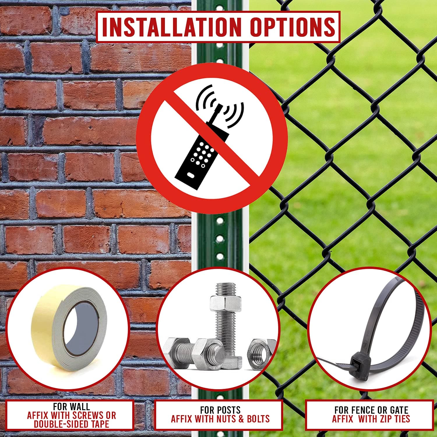 LADWA Circle Signage 600mm - Mobile Prohibited view 2