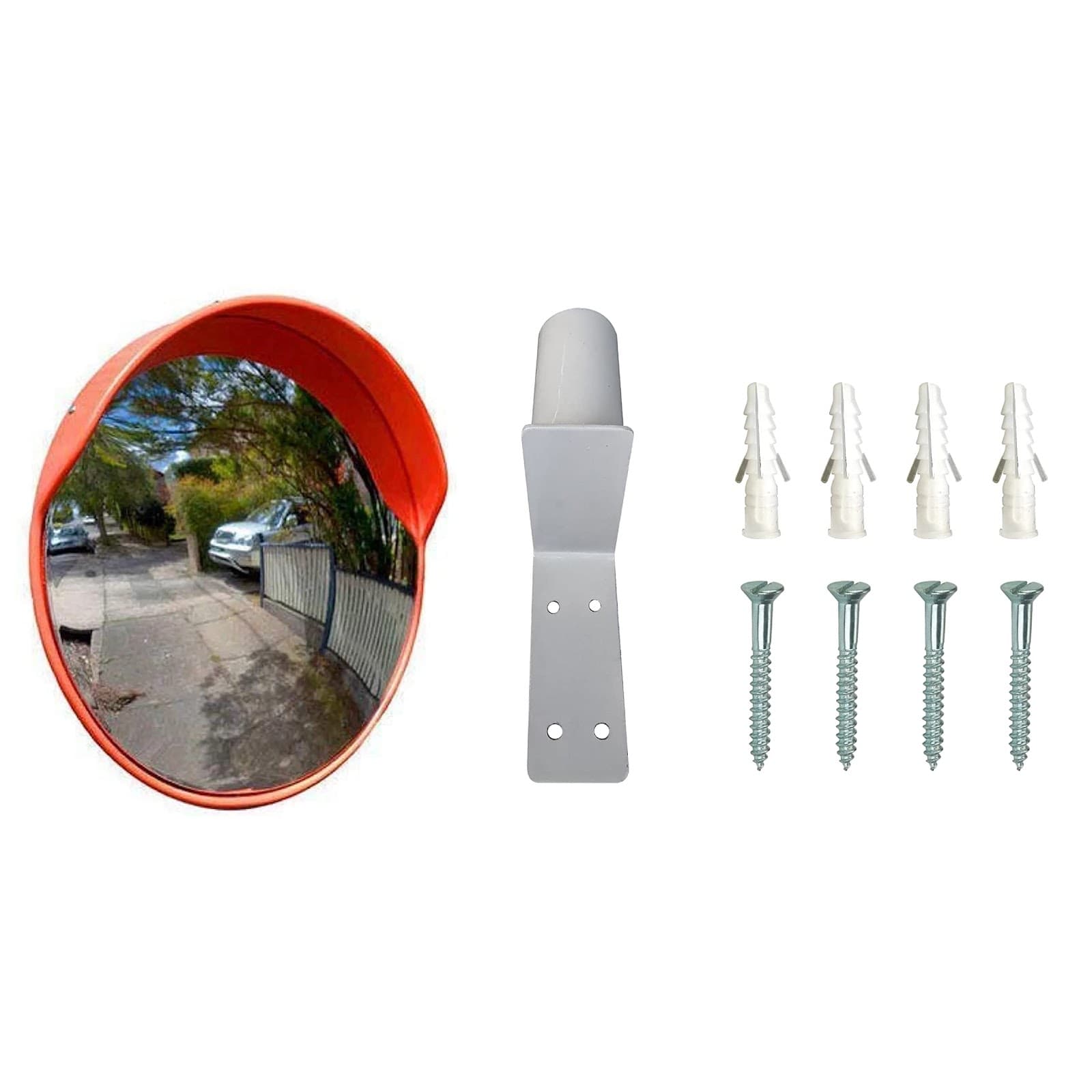 Ladwa Safety 18 Inch Convex Mirror & 2 Inch Wall Fixing Clamp With Fixing Screw & Ghatta