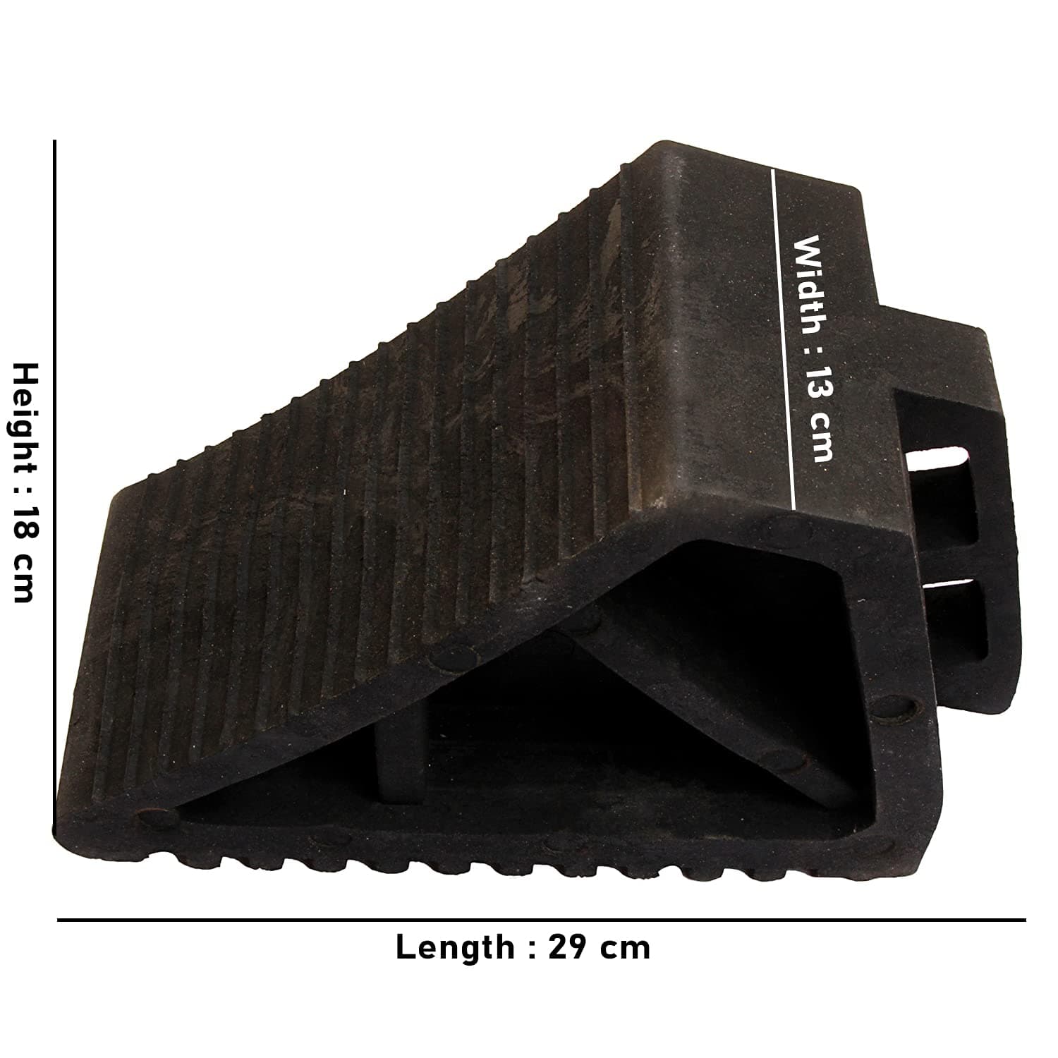 LADWA Rubber Wheel Chock Wheel Stopper Movable Heavy Duty Solid Rubber for Prevents Vehicles from Rolling During Maintenance or Storage (Pack of 2) view 4