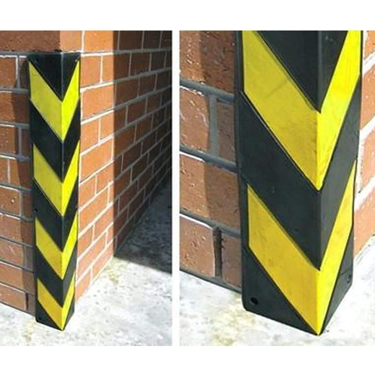 LADWA 800mm, 20 Pieces Parking Safety Pillar Guard, Rubber Corner L Shaped Guard with Yellow Reflective Tapes For High Visibility view 3
