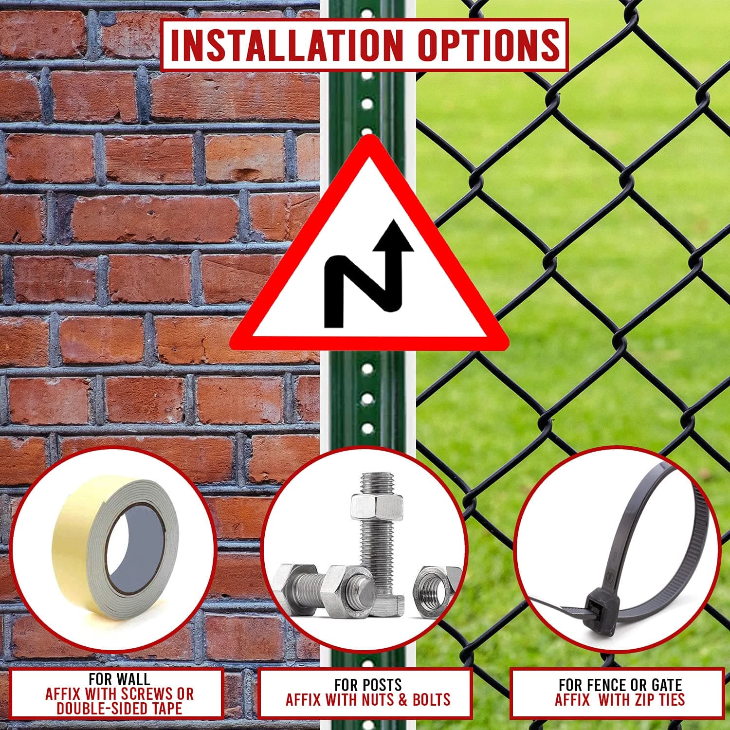 LADWA Triangle Signage 600mm - Right Reverse Bend view 2