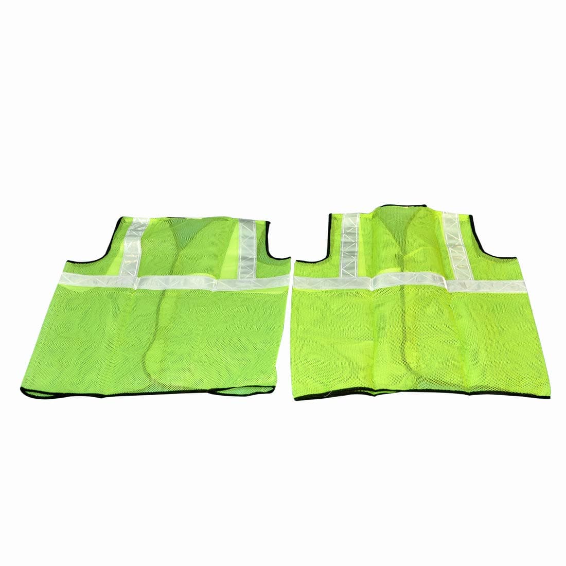 Ladwa 2 Pcs Reflective PVC Stripes Safety Jacket for Road Safety Work Wear for Men Women (Green, Set of 2) view 2
