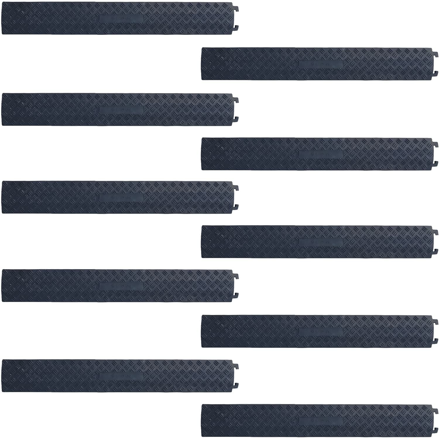 Ladwa Heavy Duty Rubber Cable Protector Bump/Hump Speed Breaker Heavy Duty Hose Cable Track Protector Protective Cover Wires Concealer Floor Cord Cover Cord Protector Black Small (Pack of - 10)