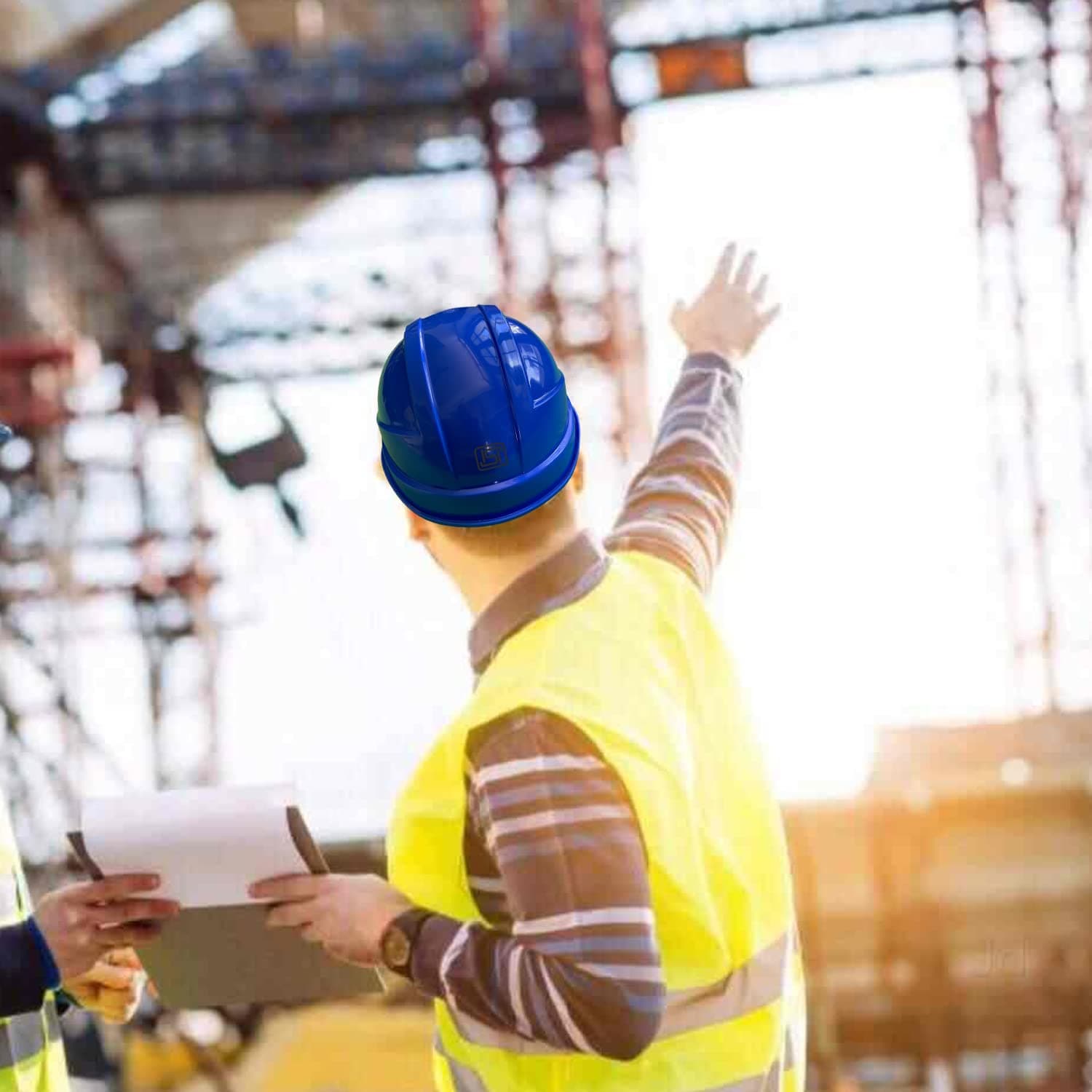 LADWA Blue Heavy Duty Safety Director Helmet Head Protection for Outdoor Work Head Safety Hat with ISI Mark (Pack of 20) view 5