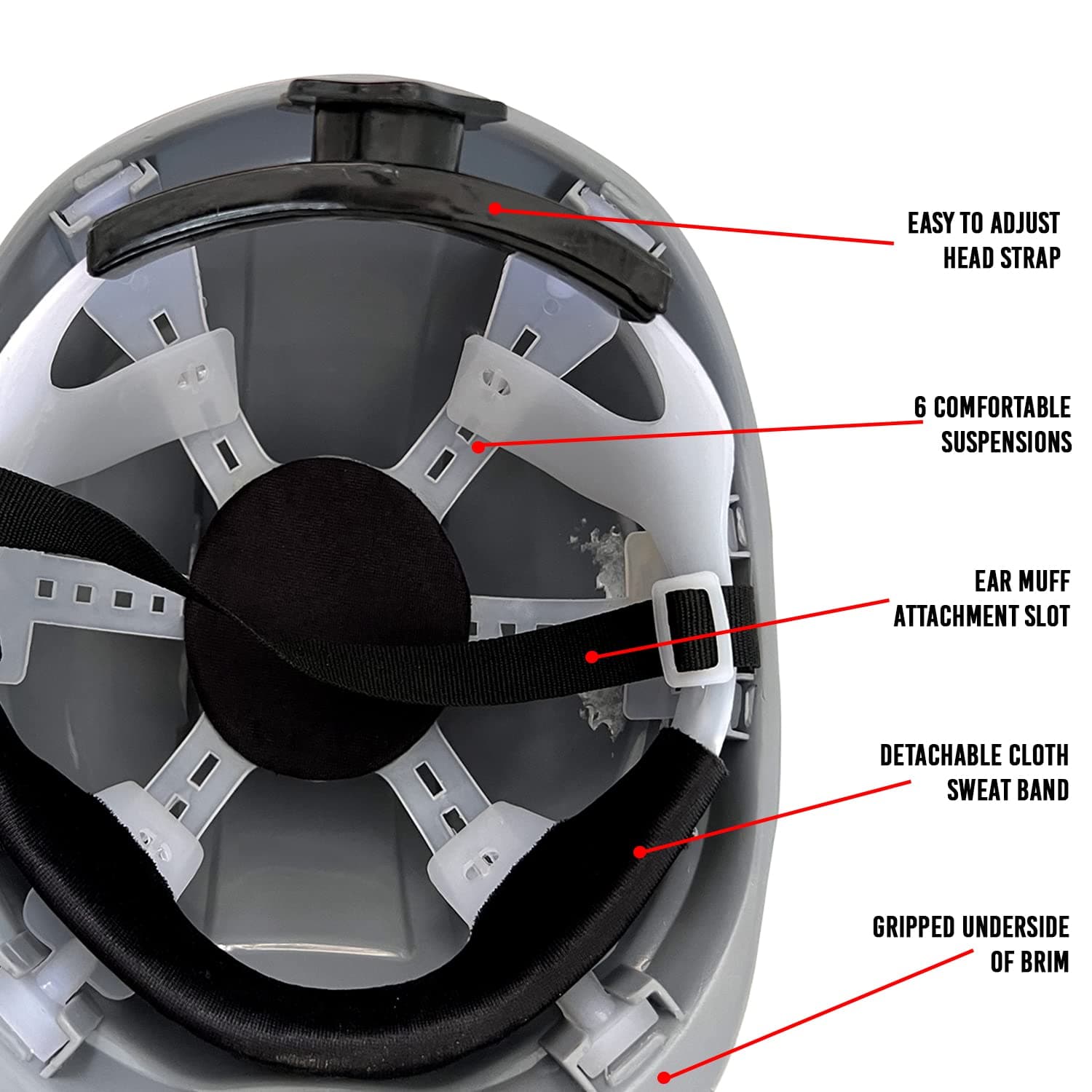LADWA Grey Heavy Duty Safety Director Helmet Head Protection for Outdoor Work Head Safety Hat with ISI Mark (Pack of 10) view 4