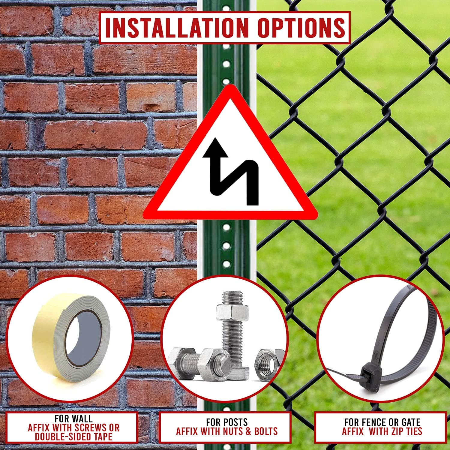 LADWA Triangle Signage 600mm - Left Reverse Bend view 2