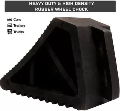 LADWA Rubber Wheel Chock Wheel Stopper Movable Heavy Duty Solid Rubber for Prevents Vehicles from Rolling During Maintenance or Storage (Pack of 8) view 5