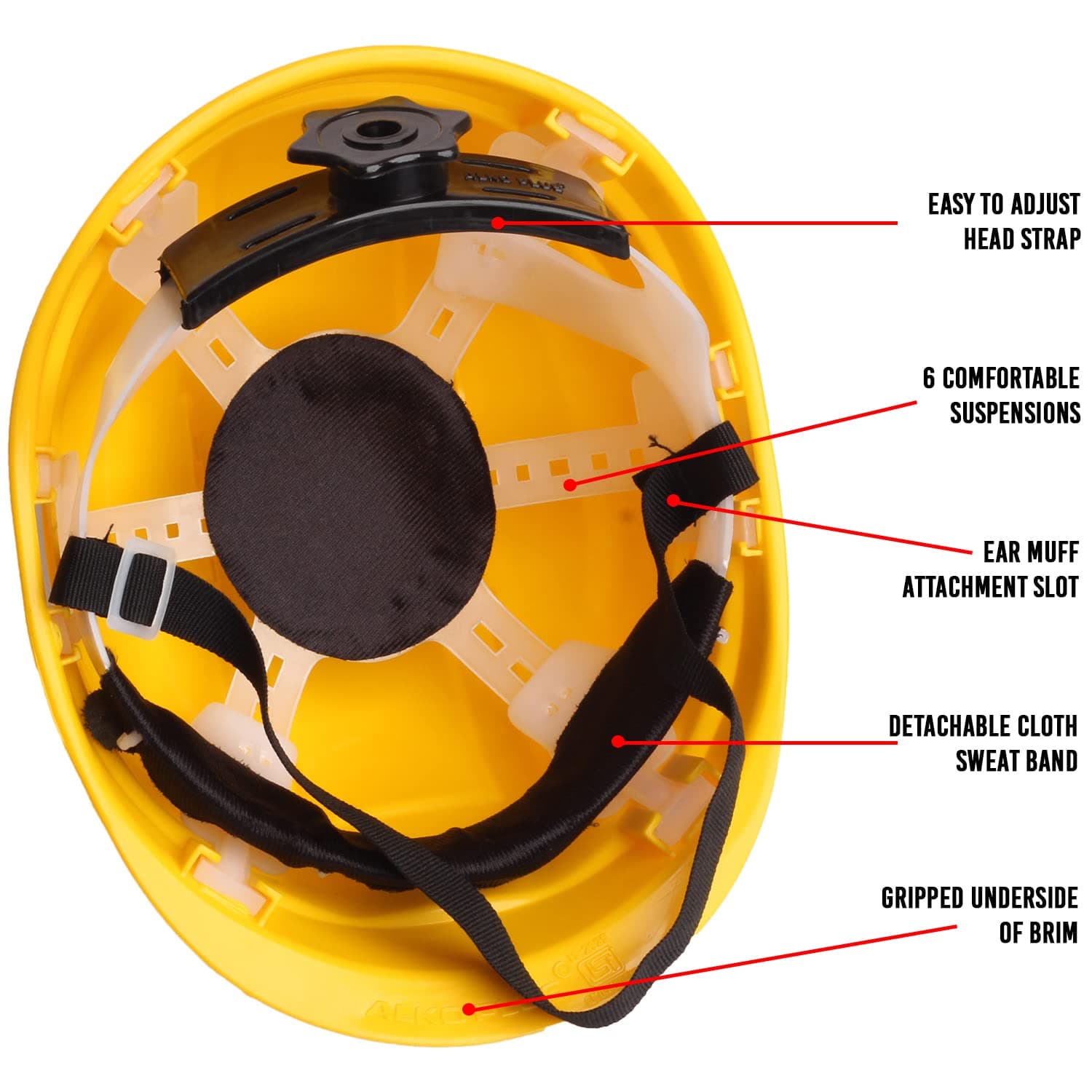 LADWA Yellow Heavy Duty Safety Director Helmet Head Protection for Outdoor Work Head Safety Hat with ISI Mark (Pack of 20) view 3