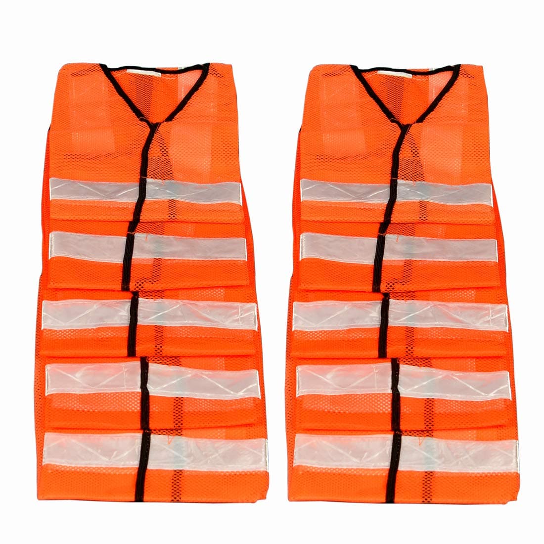 LADWA 10 Pcs Reflective PVC Stripes Safety Jacket For Road Safety Work Wear For Men Women Orange view 5