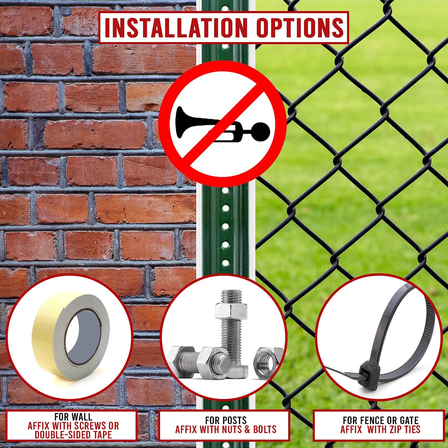 LADWA Circle Signage 600mm - Horn Prohibited view 2