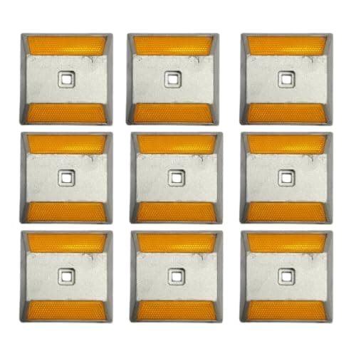 Ladwa Road Stud: Durable Aluminium Body and High-Visibility Yellow Reflector P-9