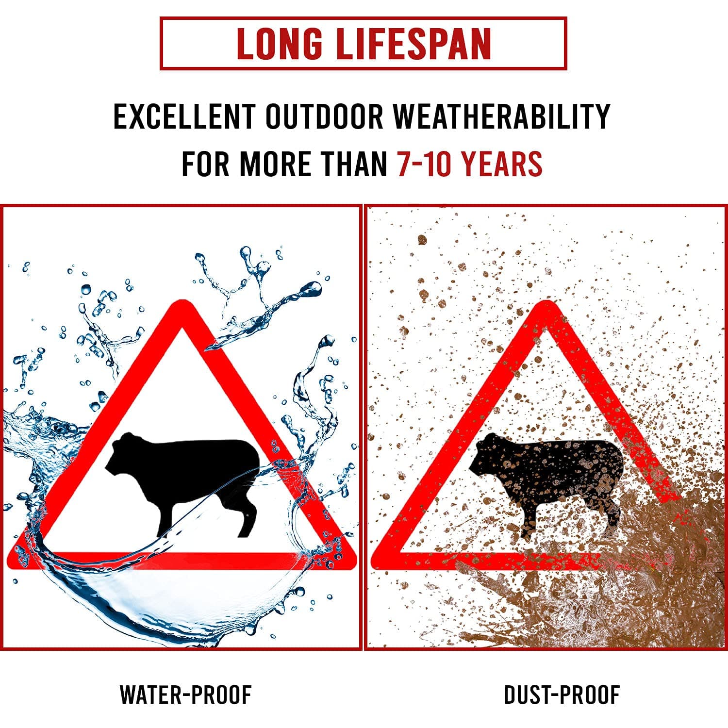 LADWA Triangle Signage 600mm - Cattle Crossing view 3