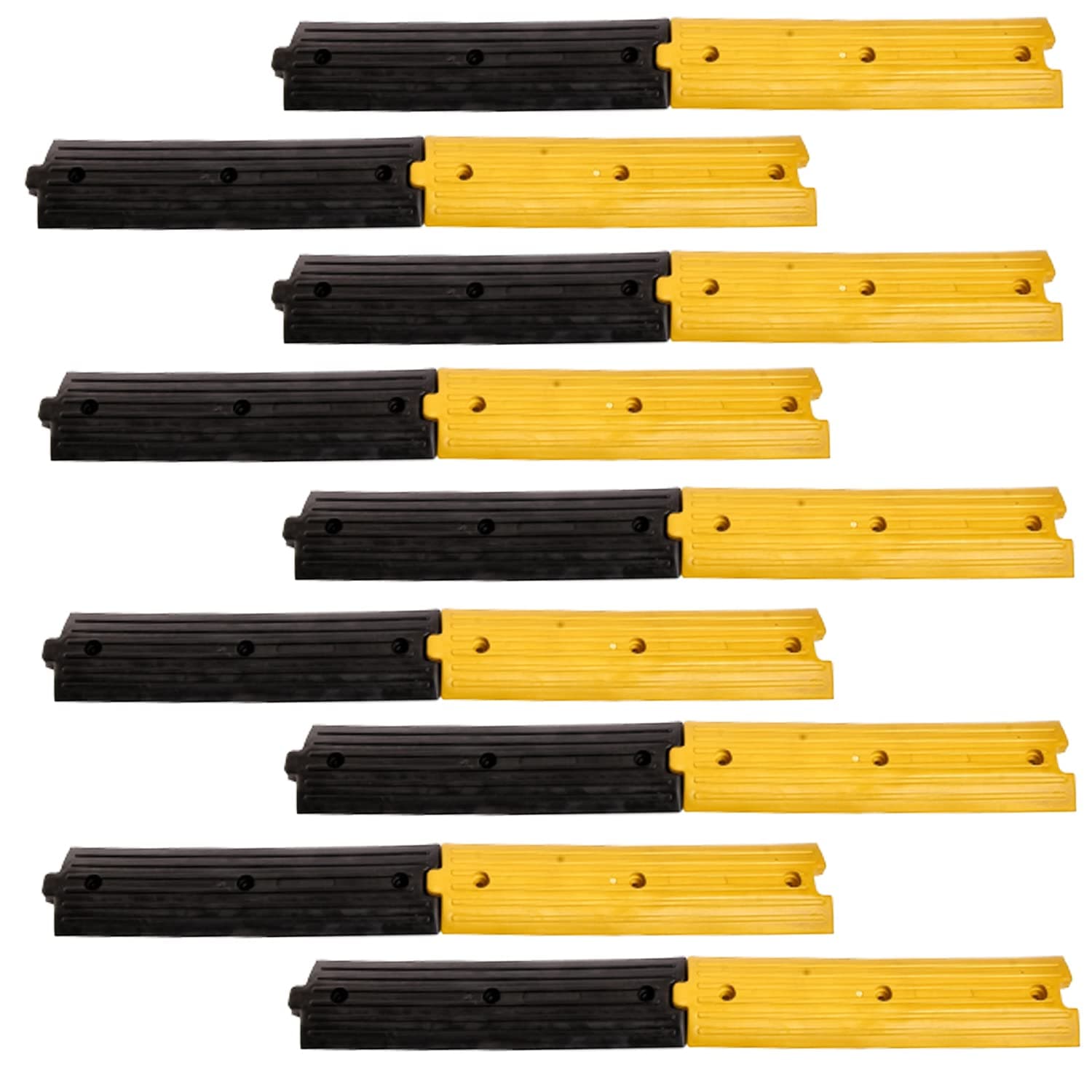 LADWA 18 Piece, 9 Mtrs Plastic Rumblers Safety Speed Breaker in Black & Yellow Color for High Visibility - (9 Yellow & 9 Black)