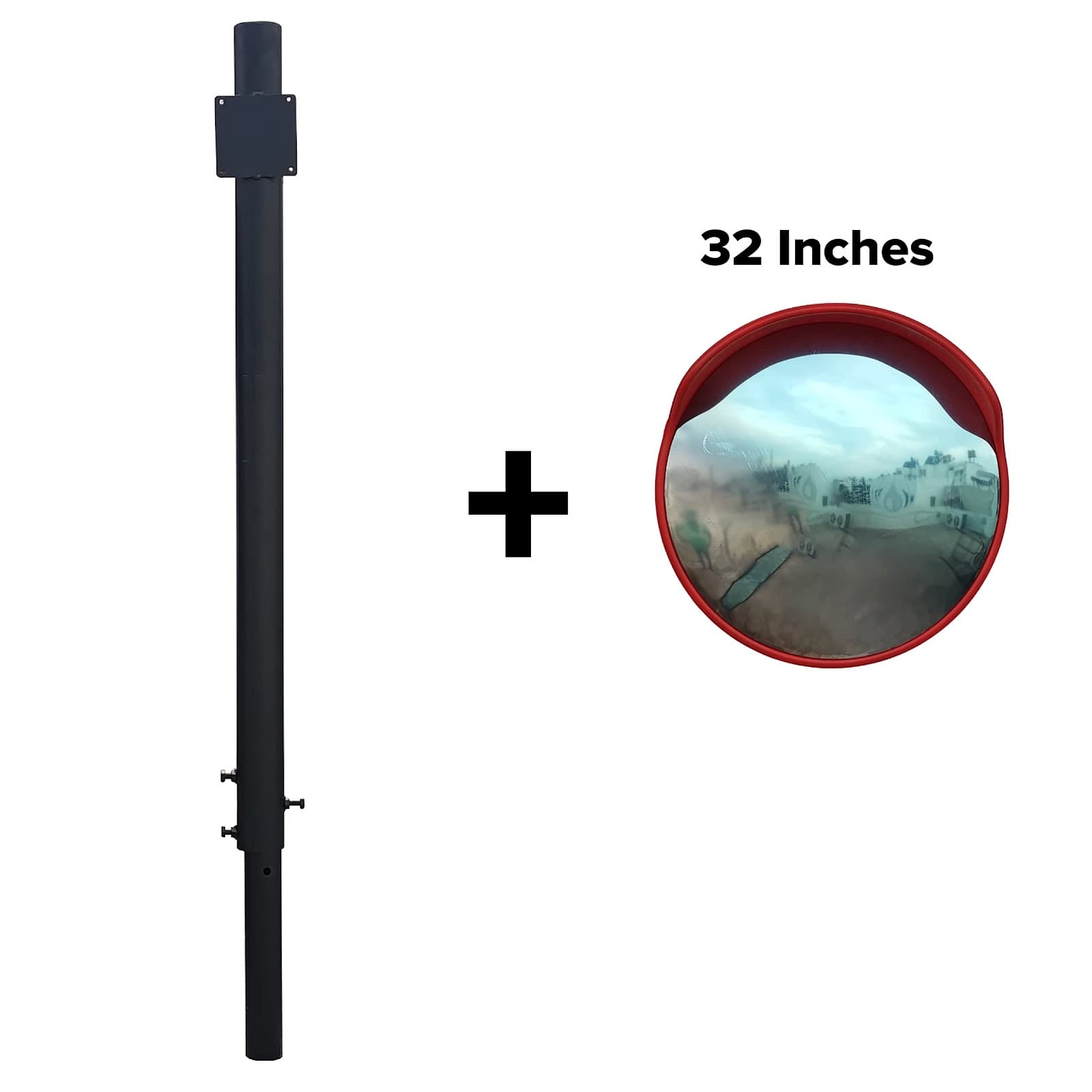 Ladwa Height Adjustable Concreting (Cement/Jelly Mix) Grey Pole 3Inch With 32 Inch Convex Mirror (One Pole & One 32 Inch Mirror) view 2