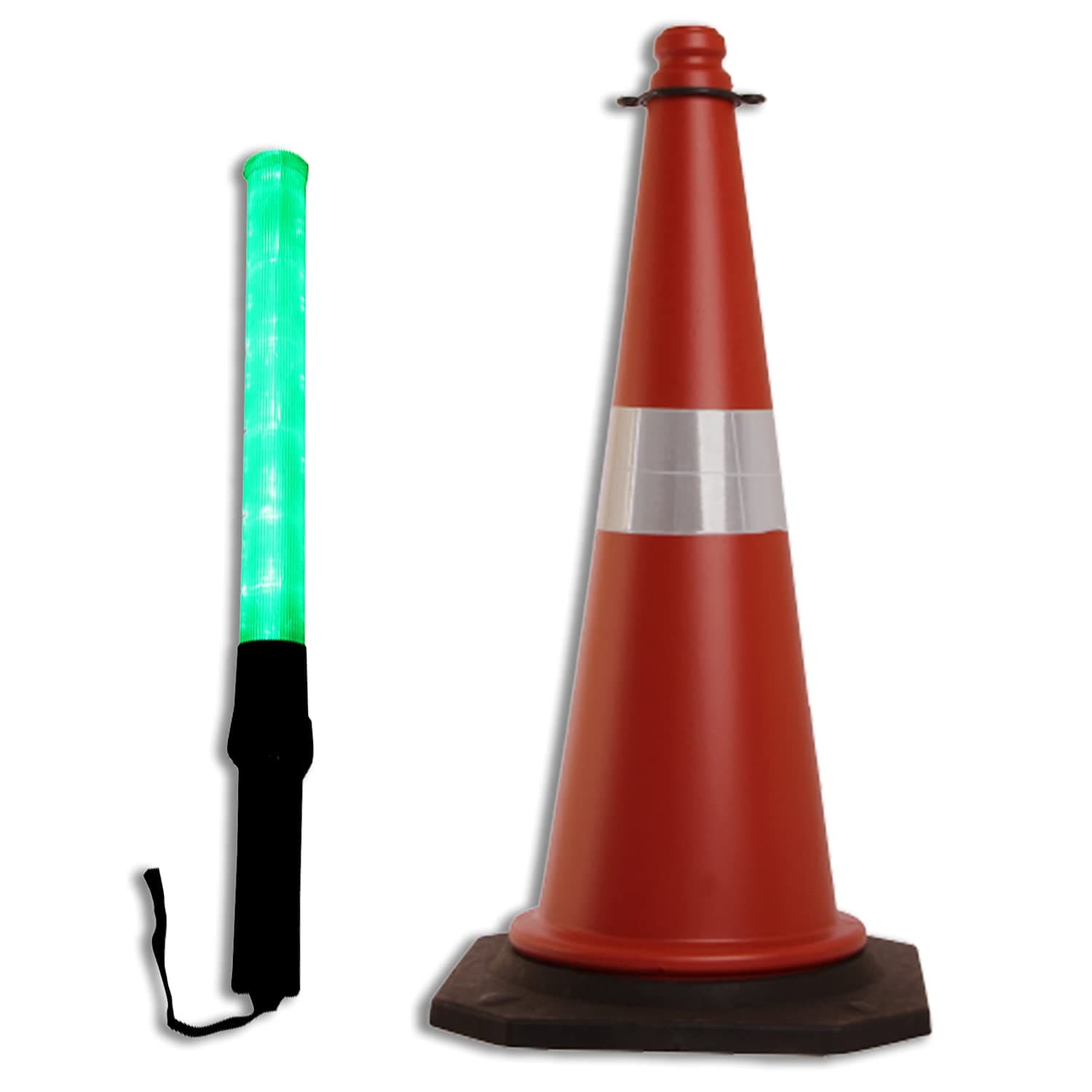 LADWA Traffic Safety Cone and Rechargeable Traffic Safety Light Stick Baton Blinking Option with 3 Flashing Modes (Lenght - 20 Inch) (1 X Traffic Safety Cone + 1 X Baton) view 3