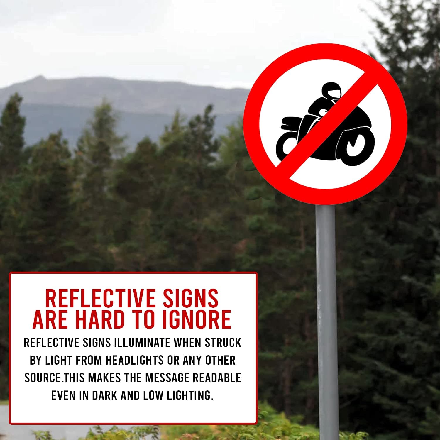 LADWA Circle Signage 600mm - Two Wheeler Prohibited view 5
