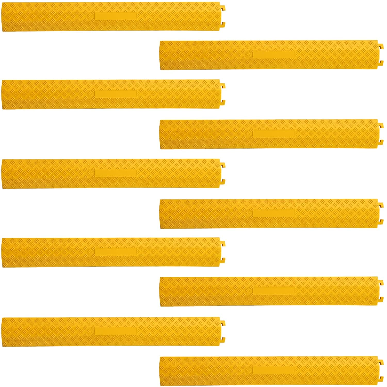 Ladwa Heavy Duty Rubber Cable Protector Bump/Hump Speed Breaker Heavy Duty Hose Cable Track Protector Protective Cover Wires Concealer Floor Cord Cover Cord Protector Yellow Smal (l Packof - 10)