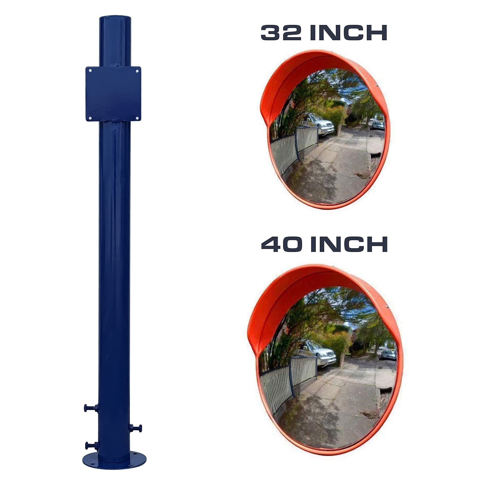 Ladwa Height Adjustable Grouting (Anchor Bolting) Blue Pole For Safety 32Inch, 40Inch Convex Mirror & Road/Other Signboards P-2 view 2