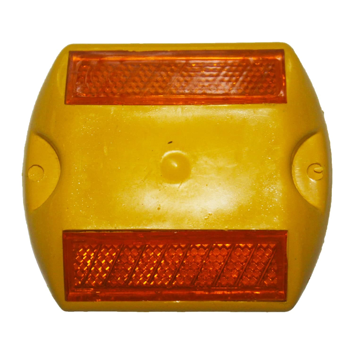 LADWA Road Reflectors Street Pavement & Asphalt Stud Markers | Great Reflecting for Speed Bumps, Sidewalks, Pedestrian Crossings, Freeways & Driveways | Industrial Grade (Yellow) Pack of 1