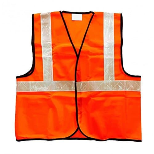 Ladwa 2 Pcs Reflective PVC Stripes Safety Jacket For Road Safety Work Wear For Men Women (Orange, Set of 2) view 2