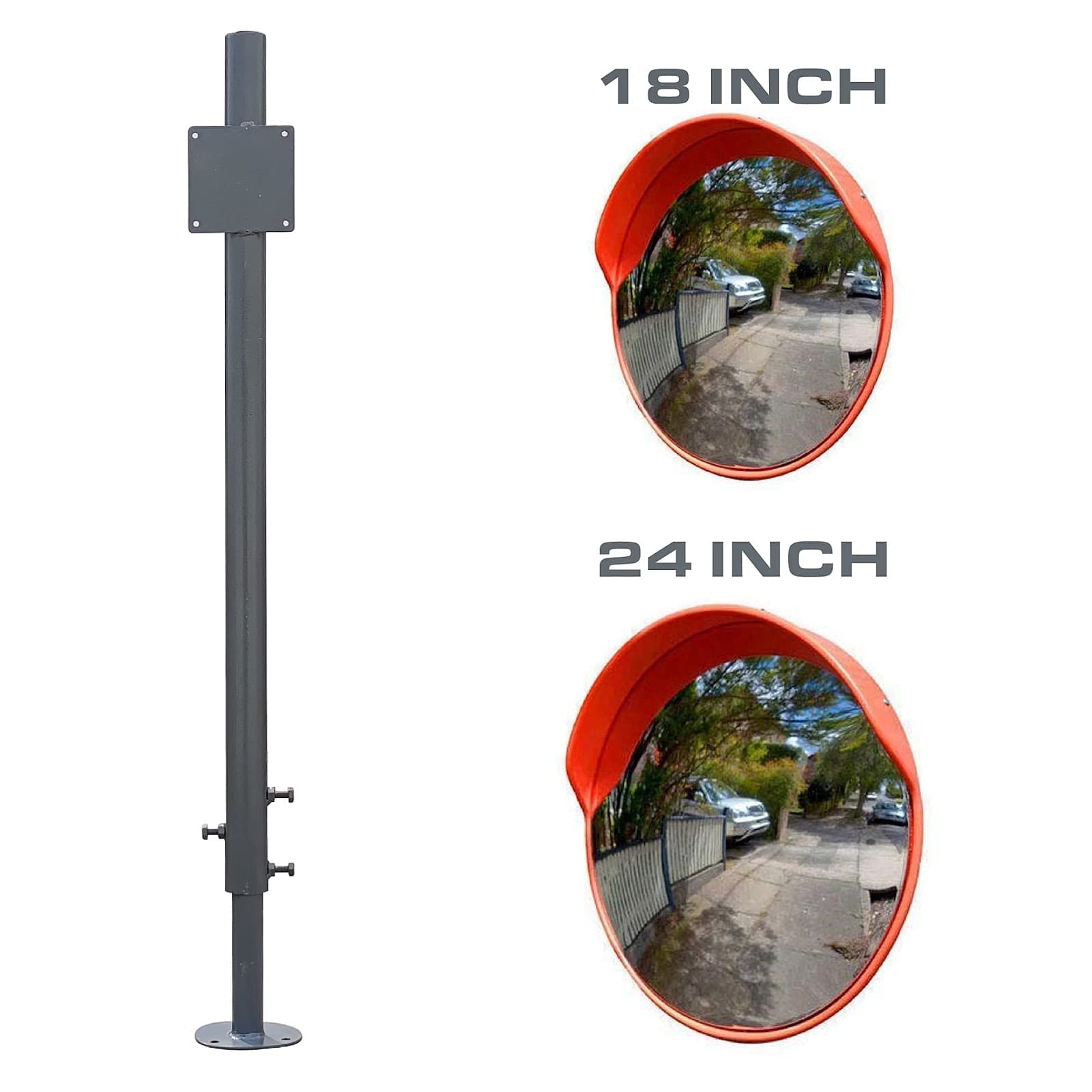 Ladwa Height Adjustable Grouting (Anchor Bolting) Grey Pole For Safety 18Inch, 24Inch Convex Mirror & Road/Other Signboards (Pack of 2) view 2