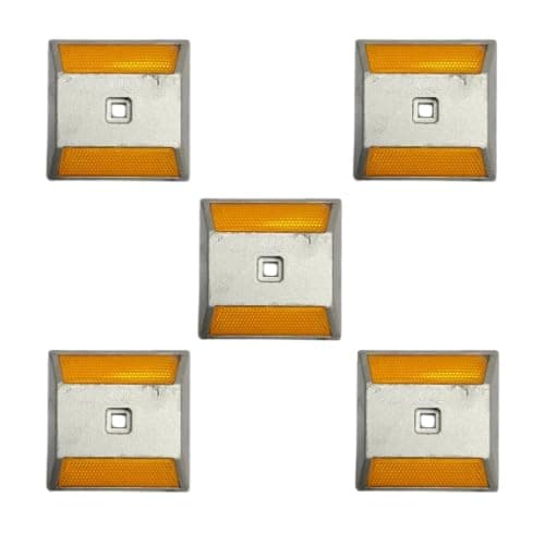 Ladwa Road Stud: Durable Aluminium Body and High-Visibility Yellow Reflector P-5