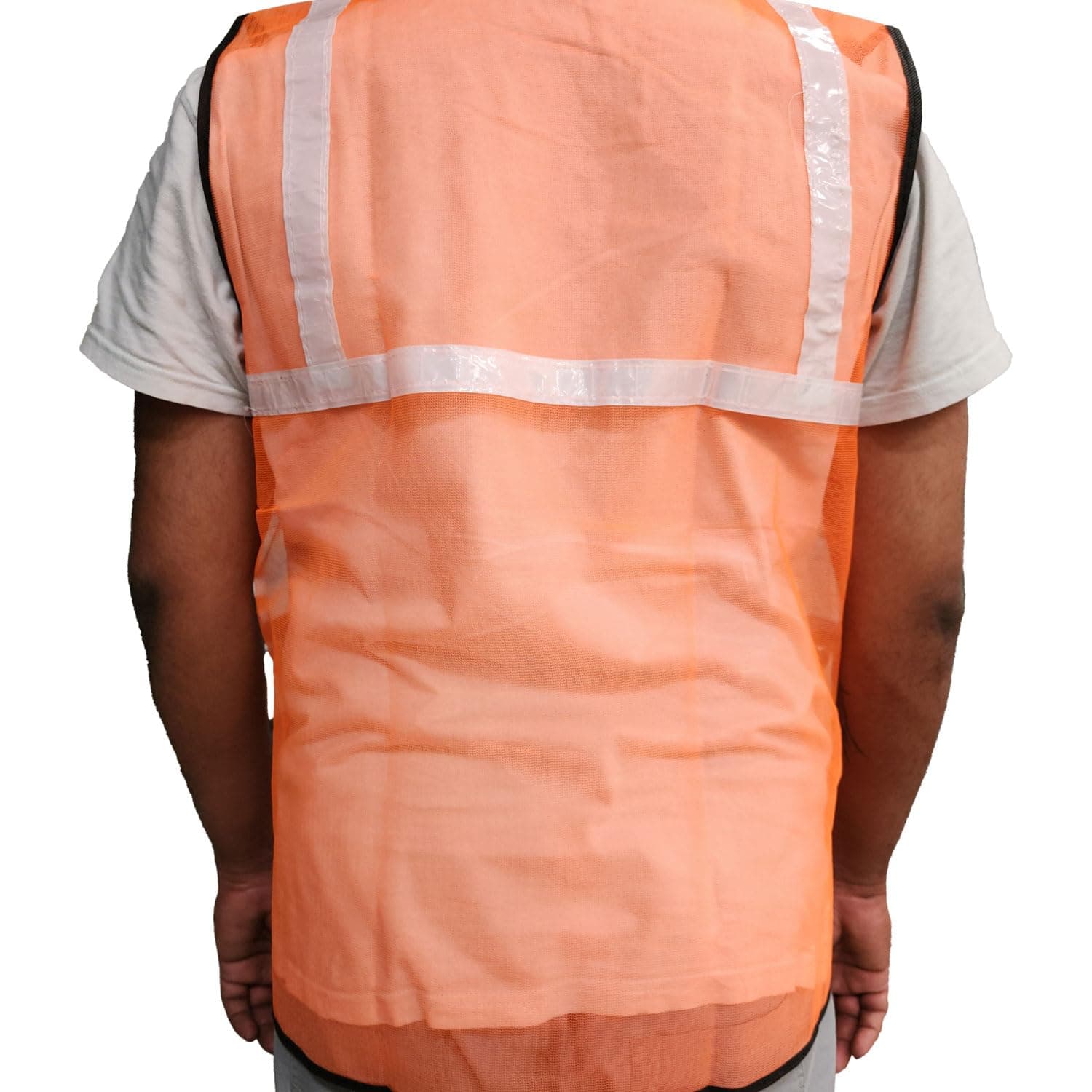 LADWA Reflective Orange Safety Jacket with 2 Pockets Pack of 6 - High Visibility ANSI Class 2 Reflective Gear | Construction Workwear, Night Running, Cycling view 5