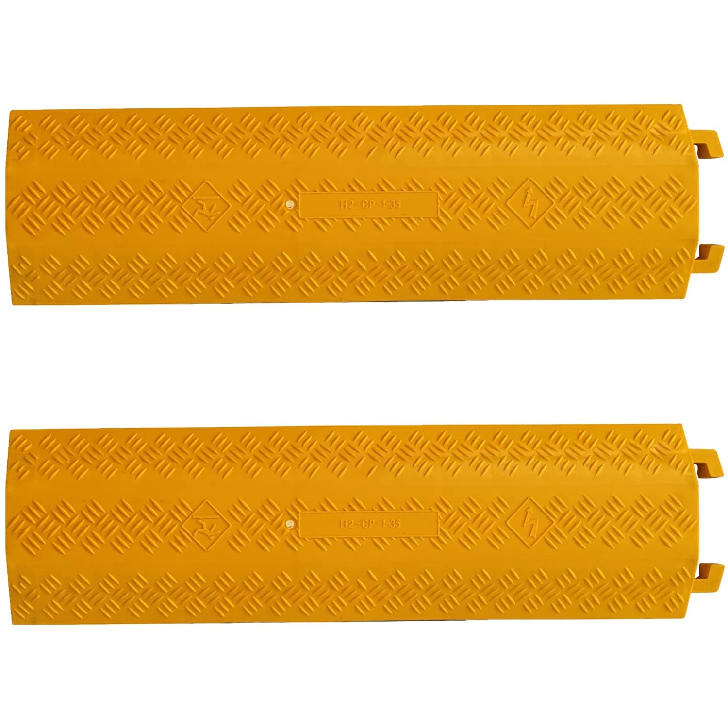 Ladwa Heavy Duty Rubber Cable Protector Bump/Hump Speed Breaker Heavy Duty Hose Cable Track Protector Protective Cover Wires Concealer Floor Cord Cover Cord Protector Yellow Big Pack of - 2