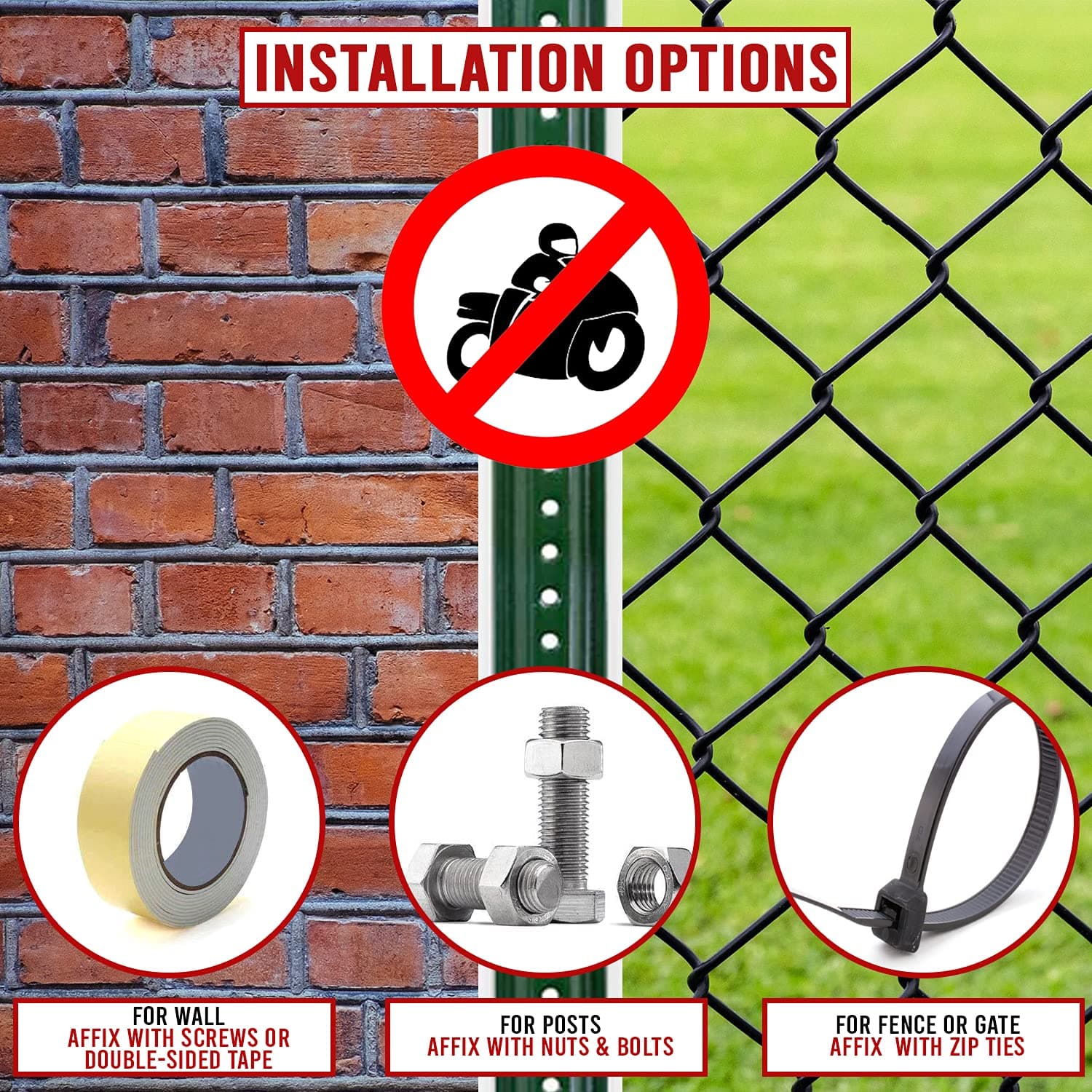 LADWA Circle Signage 600mm - Two Wheeler Prohibited view 2