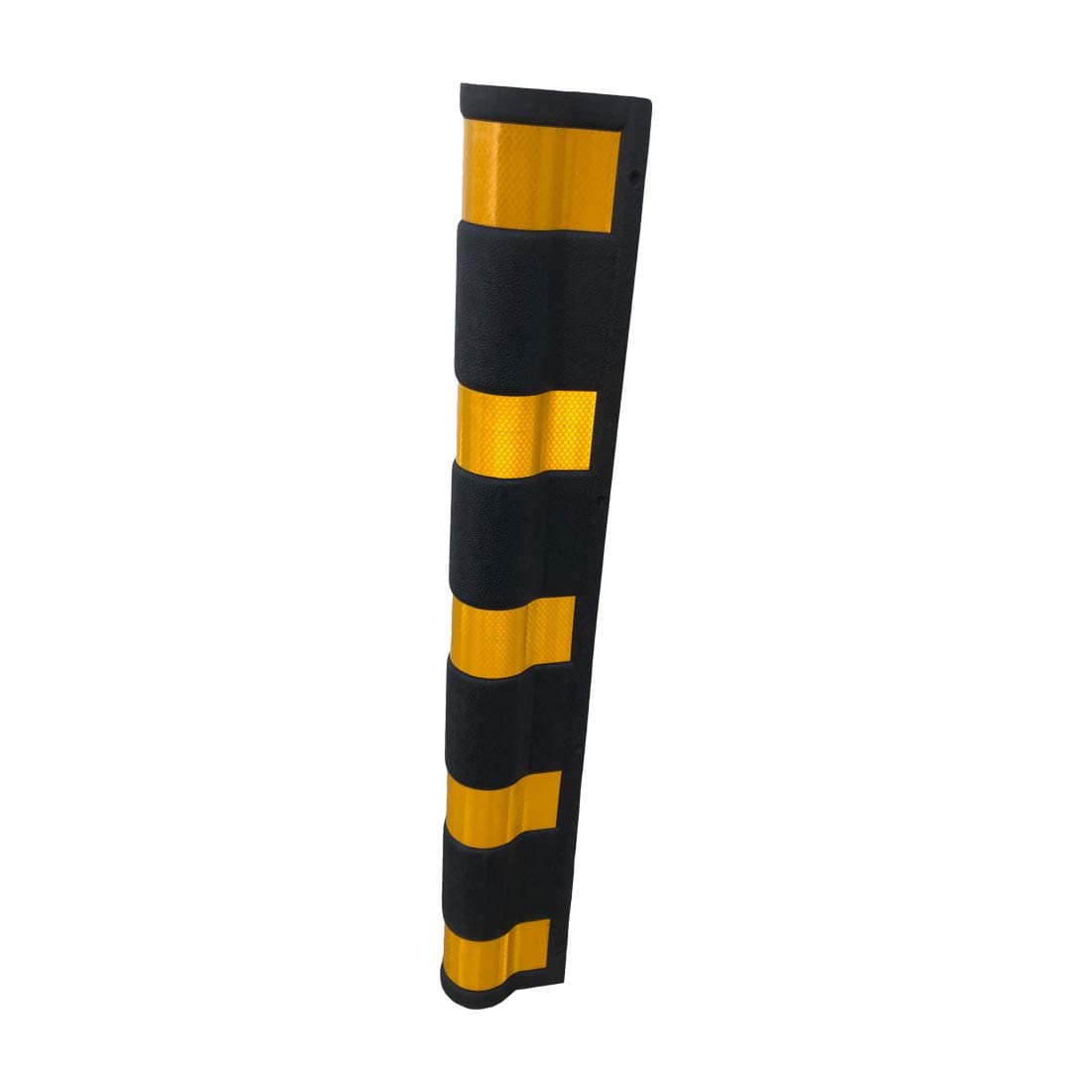 LADWA 800mm, 2 Pieces Parking Safety Pillar Guard, Rubber Corner Bounce Shaped Guard with Yellow Reflective Tapes for High Visibility view 5