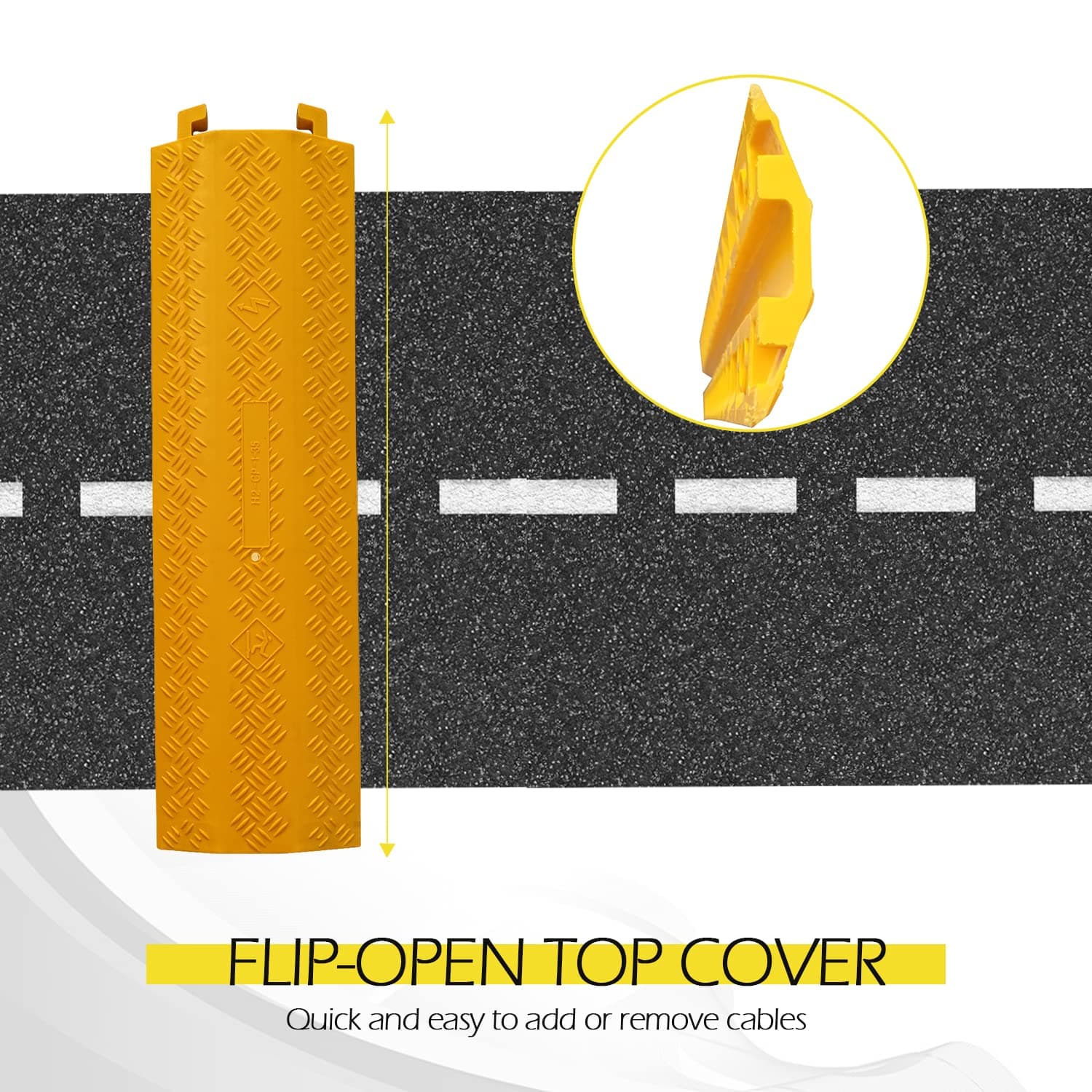 Ladwa Heavy Duty Rubber Cable Protector Bump/Hump Speed Breaker Heavy Duty Hose Cable Track Protector Protective Cover Wires Concealer Floor Cord Cover Cord Protector Yellow Big Pack of - 2 view 3