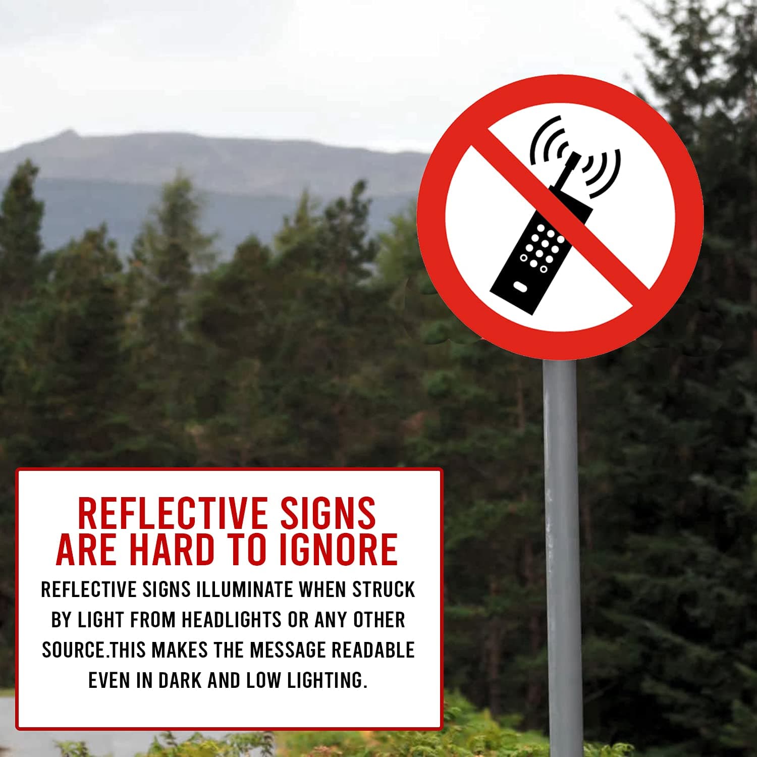 LADWA Circle Signage 600mm - Mobile Prohibited view 5