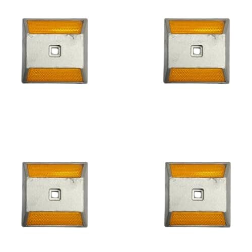 Ladwa Road Stud: Durable Aluminium Body and High-Visibility Yellow Reflector P-4