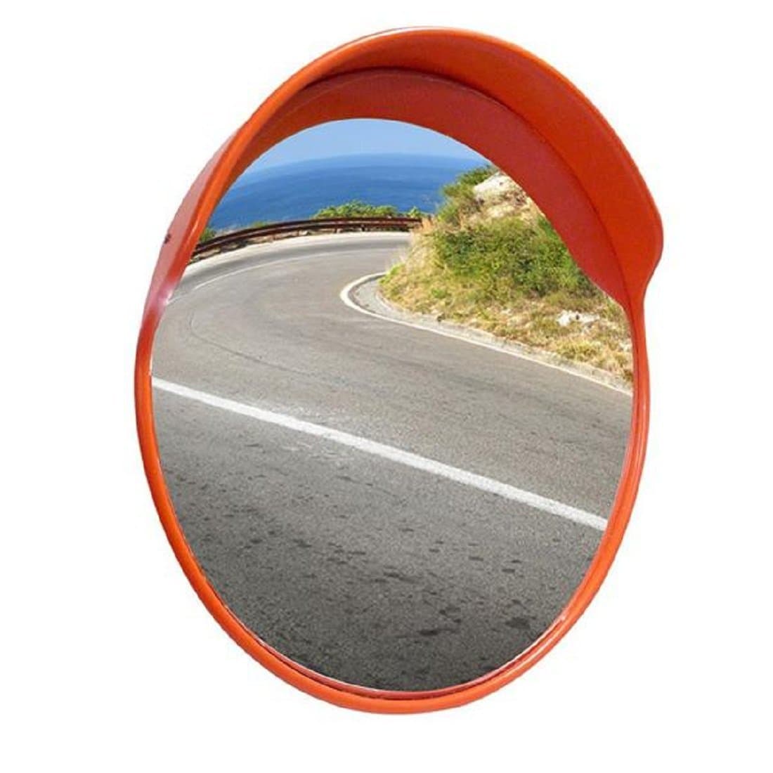 LADWA 2 Pcs Unbreakable 24 Inch/600Mm Diameter Wide Angle Convex Mirror/Security Mirror/Traffic Mirror For Road Safety With Installation Kit&Adjustable Fixing Bracket(Nuts&Bolts,Pack Of 2) inside