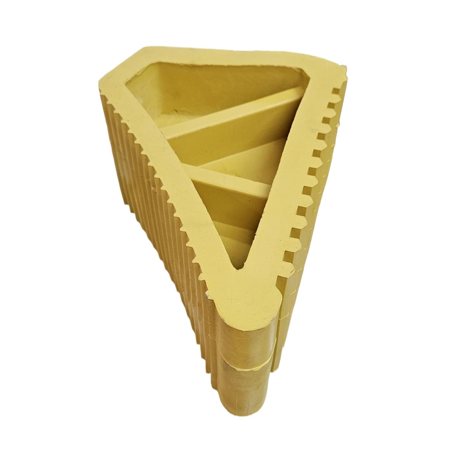 LADWA Heavy Duty Rubber Wheel Chock – Non-Slip Vehicle Stopper with Handle – Yellow Wheel Block for Car, Truck, Trailer & RV – Weather-Resistant Safety Parking Aid view 5