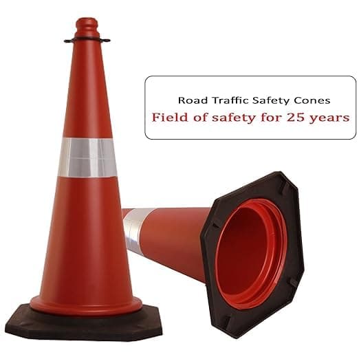 LADWA 1Pc 750mm Impact Resistant Road Traffic Safety Cones with Reflective Strips Collar (Universal Size) (Pack Of 1) view 2