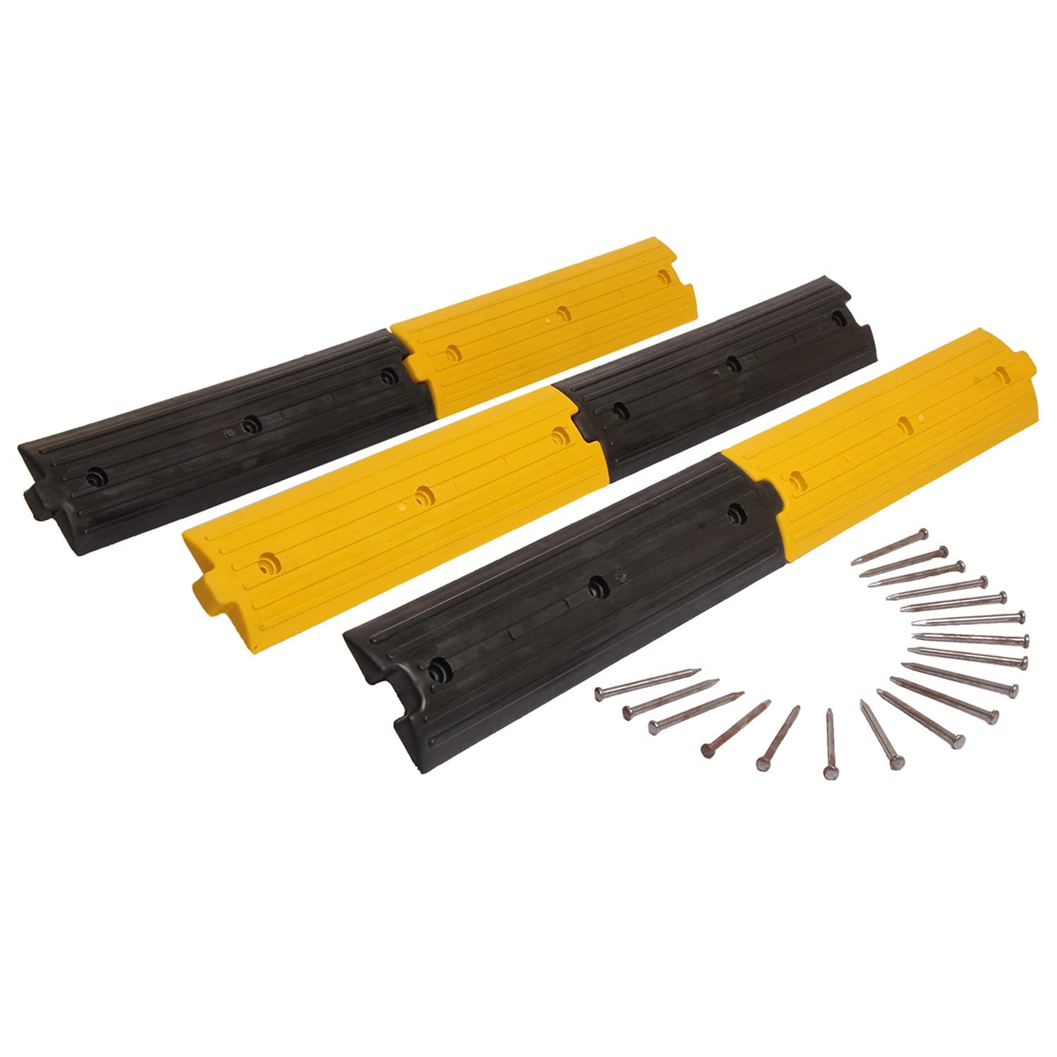 LADWA 4 Mtrs Rubber Rumblers Safety Speed Breaker in Black & Yellow Color for High Visibility