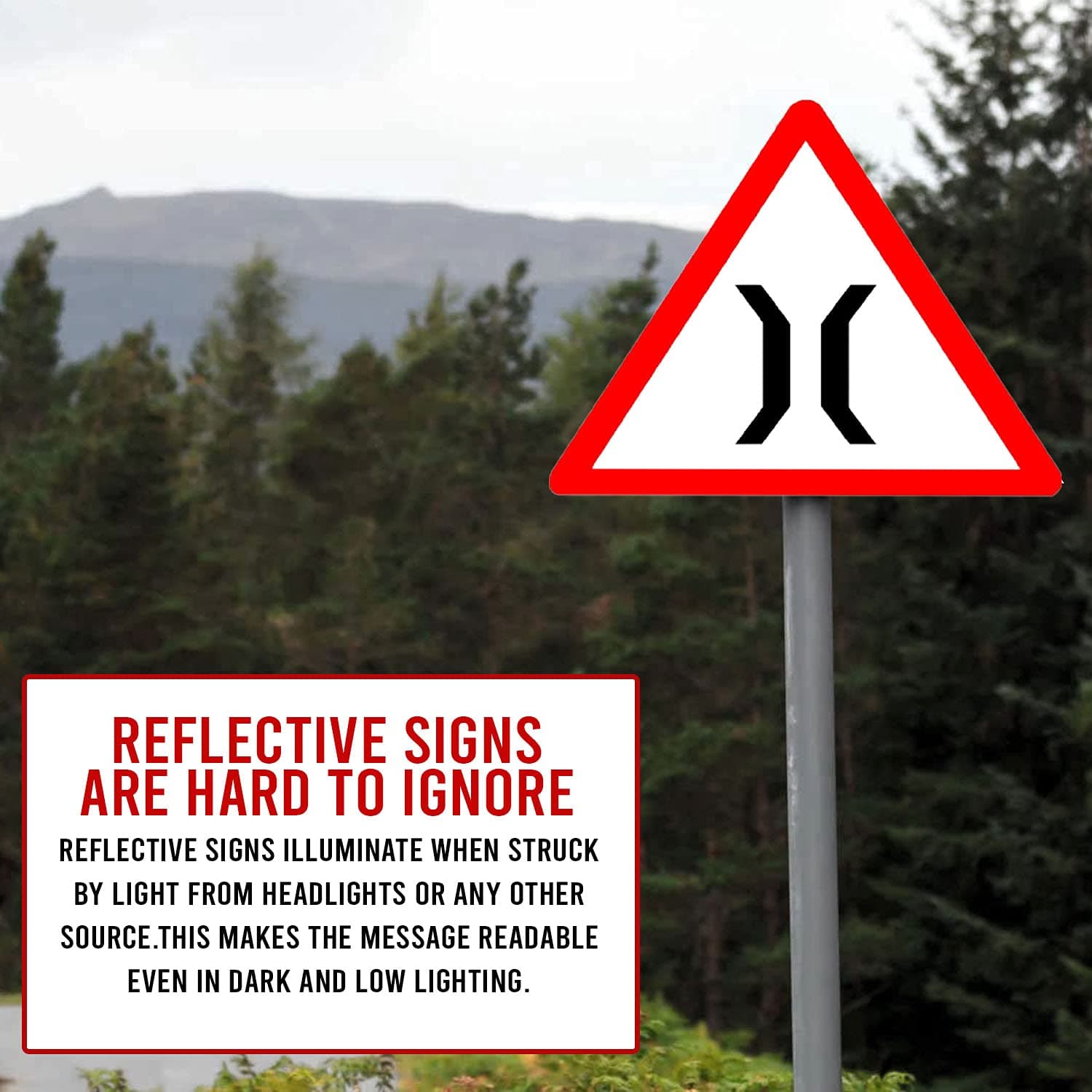 LADWA Triangle Signage 600mm - Narrow Road Ahead view 5